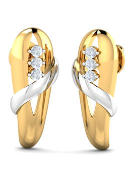 KuberBox - 14K Akinyi J-Stud Earrings for Women and Girls