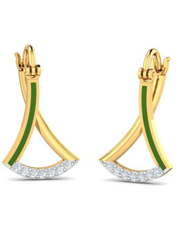 KuberBox - 18K Trell Enamel Hoop Earrings for Women and Girls