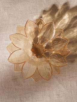 Pure Home + Living - Brown Glass Blooming Floral Bowl - Small