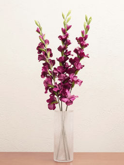 Pure Home + Living - Purple Gladiolus Faux Flower Stem - Single