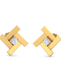 KuberBox - 14K Akuchi Square Earrings for Women and Girls