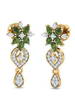 KuberBox - 14K Ayana Peridot Drop Earrings for Women and Girls