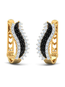 KuberBox - 14K Almas Black Diamond Hoops for Women and Girls