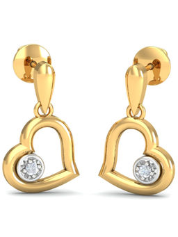 KuberBox - 14K Ela Heart Earrings for Women and Girls