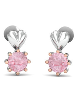 KuberBox - 14K Rose Heart Earrings for Women and Girls