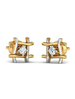 KuberBox - 14K Korners Stud Earrings for Women and Girls