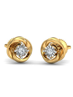 KuberBox - 14K La Illusio Stud Earrings for Women and Girls