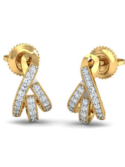 KuberBox - 14K Lusto J-Stud Half Bali for Women and Girls