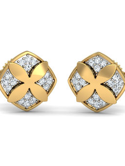 KuberBox - 14K Delight Cushion Earrings for Women and Girls
