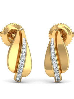 KuberBox - 14K Dilac Stud Earrings for Women and Girls