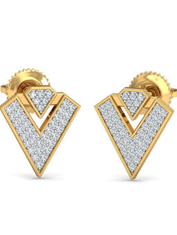 KuberBox - 14K Modern Armour Earrings for Women and Girls