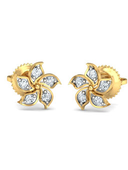 KuberBox - 14K Blossom Petals Earrings for Women and Girls