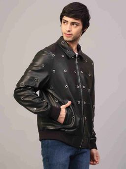Saint G - Joshua Black Leather Men Jacket
