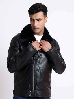 Saint G - Harley Black Calf Leather Men Biker Jacket