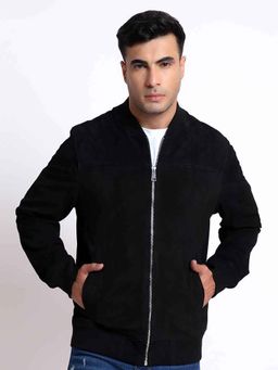 Saint G - Reggie Black Leather Men Bomber Jacket