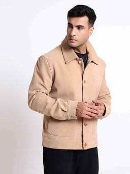 Saint G - Rocco Salmon Color Suede Leather Men Jacket with Collars