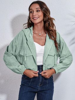 Oh Rare - Green Women Solid Tailored Jacket