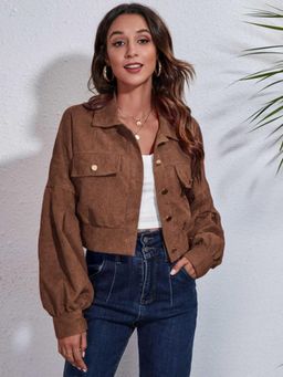 Oh Rare - Women Brown Solid Tailored Jacket