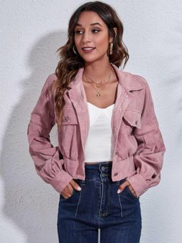 Oh Rare - Women Pink Solid Tailored Jacket