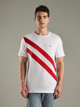 Tommy Hilfiger - White Striped Regular-Fit Cotton T-shirt