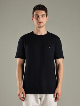 Tommy Hilfiger - Black Solid Regular-Fit Cotton T-shirt
