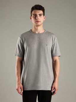 Tommy Hilfiger - Grey Textured Regular-Fit Cotton T-shirt