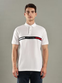 Tommy Hilfiger - White Regular-Fit Cotton Polo T-shirt