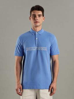 Tommy Hilfiger - Blue Logo Regular-Fit Cotton Polo T-shirt