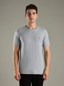 Tommy Hilfiger - Grey Solid Slim-Fit Cotton T-shirt