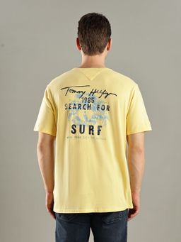 Tommy Hilfiger - Yellow Typography Regular-Fit Cotton T-shirt