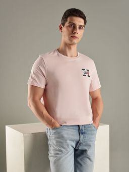 Tommy Hilfiger - Pink Logo Regular-Fit Cotton T-shirt