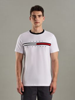Tommy Hilfiger - White Solid Regular-Fit Cotton T-shirt