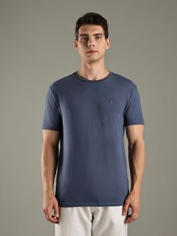 Tommy Hilfiger - Dark Blue Solid Slim-Fit Cotton T-shirt