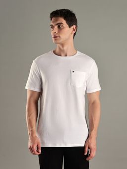 Tommy Hilfiger - White Solid Regular-Fit Cotton T-shirt