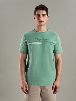 Tommy Hilfiger - Green Logo Regular-Fit Cotton T-shirt
