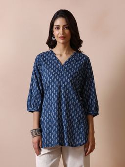 Shree - Women Cotton Indigo Printed Tunic