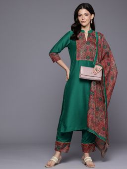 Ahalyaa - Green Women's Printed Kurta with Pant and Dupatta