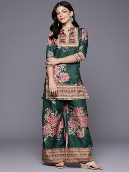 Ahalyaa - Green Women's Printed Kurta with Palazzo