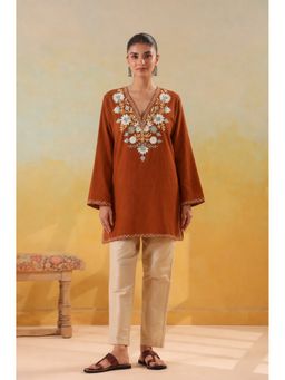Zamour - Pure Cotton Kashmiri Embroidered Kurta