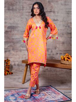 etre comfortwear - Pink Mrinali Cotton Co-Ord Set