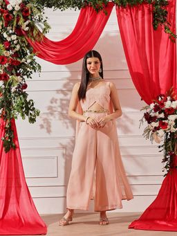 INDO STREET - Pink Embellished Ethnic Jumpsuit