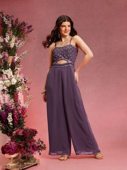 INDO STREET - Purple Embellished Ethnic Jumpsuit