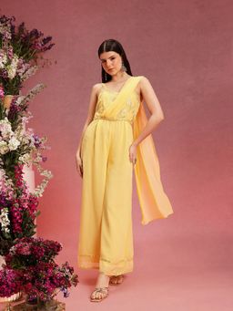 INDO STREET - Yellow Embellished Ethnic Jumpsuit