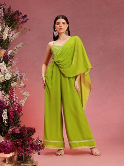INDO STREET - Green Embellished Ethnic Jumpsuit