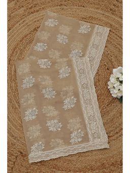 Soch - Beige Dupatta with Machine Embroidery