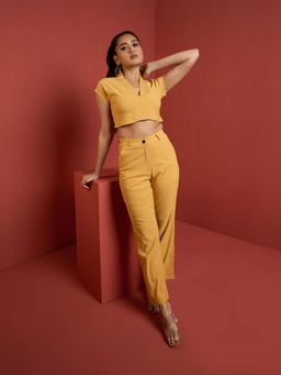 QONA - Yellow Rogue Fitted Trouser