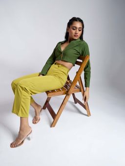 QONA - Olive June Fit Trouser