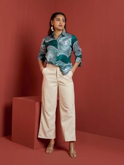 QONA - Cream Arabella Straight Pant