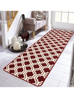 Saral Home - Cotton Jacquard Kitchen-Bedside Runner-Maroon-65X200 Cm