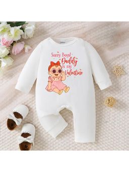 KNITROOT - Valentine Theme Sorry Boys! Daddy Is My Valentine Romper - White